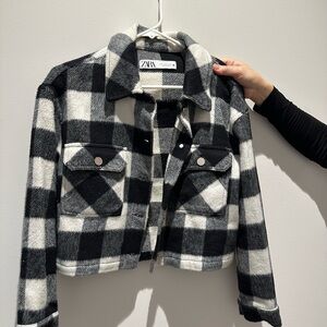 Zara gingham plaid jacket